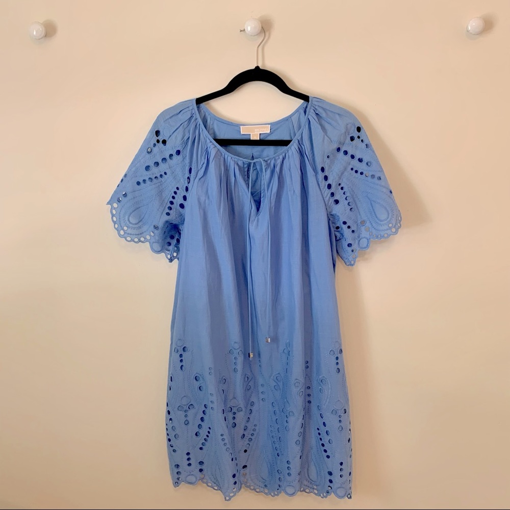 Michael Kors Ruffle Sleeved Eyelet Tunic